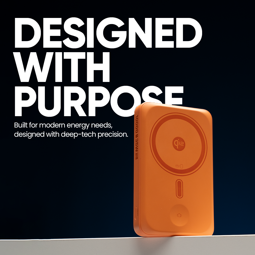 Rapidez MagSafe Power Bank 10000mAh | 35W PD Fast Charging | Qi2 Magnetic Wireless Charging | Built-in Cable
